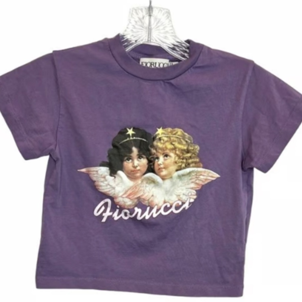 Fiorucci Angels Crop T-Shirt Purple Size Large